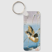 Wild Duck Swimming Snow Laden Reed von Hiroshige Schlüsselanhänger (Vorderseite)