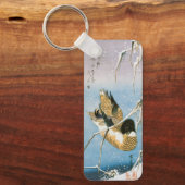 Wild Duck Swimming Snow Laden Reed von Hiroshige Schlüsselanhänger (Vorderseite)