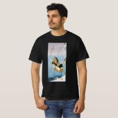 Wild Duck Swimming Snow Laden Reed von Hiroshige T-Shirt (Vorne ganz)