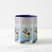 Wild Duck Swimming Snow Laden Reed von Hiroshige Tasse (Zentrum)