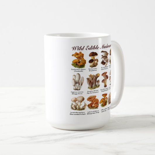 Wild Edible Mushrooms T-Shirt Kaffeetasse (VorderseiteRechts)