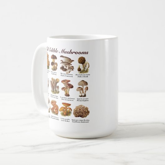 Wild Edible Mushrooms T-Shirt Kaffeetasse (Vorderseite Links)