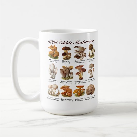 Wild Edible Mushrooms T-Shirt Kaffeetasse (Links)