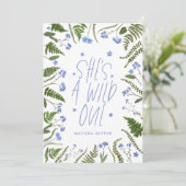 Wild ein 1. Geburtstag blühender Farn botanisch Einladung (Stehend Vorderseite)