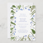 Wild ein 1. Geburtstag blühender Farn botanisch Einladung (Rückseite)