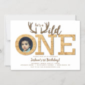 Wild ein 1. Geburtstag Foto Magnetische Einladung (Vorderseite)