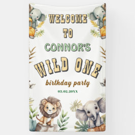Wild ein Dschungel erste Geburtstagsparty Banner