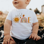 Wild ein erster Geburtstag Rainbow und Sun Party Baby T-shirt<br><div class="desc">Niedlicher Regenbogen und Sonnenstrahl mr.onedered Party T - Shirt</div>