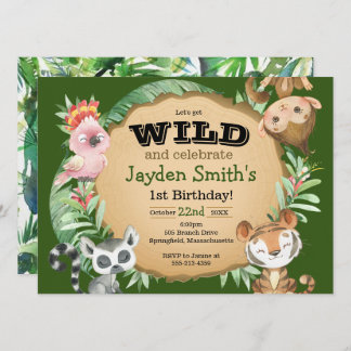 Wild ein exotisches Tier zum Geburtstag einladen Karte