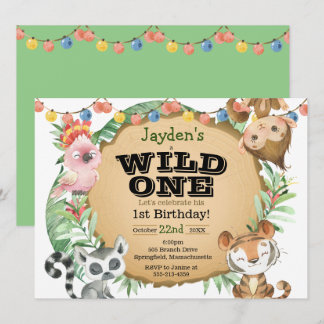 Wild ein exotisches Tier zum Geburtstag einladen Karte