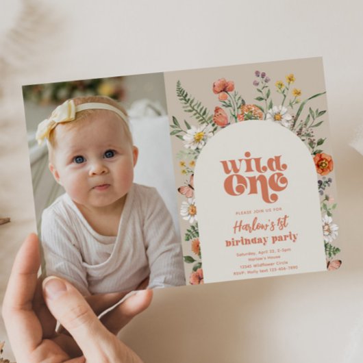 Wild ein Foto Einladung zum Geburtstag | WILDBLUME
