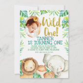 Wild ein Foto Geburtstag Einladung Safari (Vorderseite)
