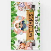 Wild ein FOTO Jungle Safari Tiere Geburtstag Banner (Vertikal)