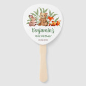 Wild ein Foto Woodland Animals Fox ersten Geburtst Fächer (Rückseite)