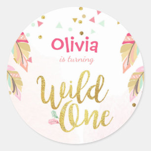 Wild ein Gastgeschenk Tags Umschlag Aufkleber Gold