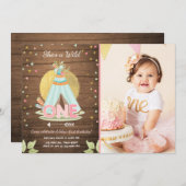 Wild Ein Geburtstag Einladung Teepee Boho Girl Woo (Vorne/Hinten)