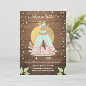 Wild Ein Geburtstag Einladung Teepee Boho Girl Woo (Stehend Vorderseite)