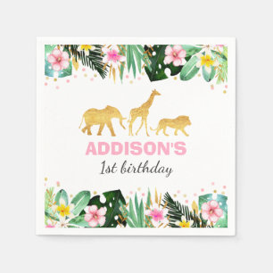 Wild ein Geburtstag Jungle Tiere Napkin Serviette
