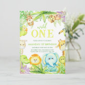 Wild ein geschlechtsneutraler Geburtstag Einladung (Stehend Vorderseite)