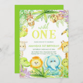 Wild ein geschlechtsneutraler Geburtstag Einladung (Vorne/Hinten)