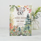 Wild ein Hirschgewächse Rustikal Einladung (Stehend Vorderseite)