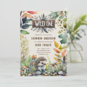 Wild ein Igel Baby Woodland Animals Einladung (Stehend Vorderseite)