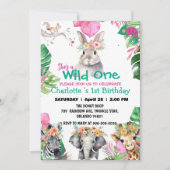 Wild ein Kaninchen Safari Dschungel 1. Tiere Gebur Einladung (Vorderseite)