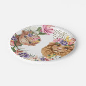 Wild ein niedliches Affensafari-Geburtstagskind Pappteller (Schrägansicht)