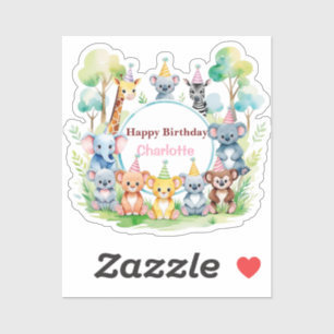 Wild ein Niedliches Jungtierkind zum Geburtstag Aufkleber