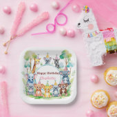 Wild ein Niedliches Jungtierkind zum Geburtstag Pappteller (Party)