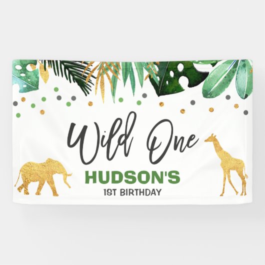Wild ein Party Banner Jungle Animals Party (Horizontal)