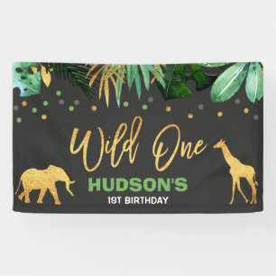 Wild ein Party Banner Jungle Animals Party
