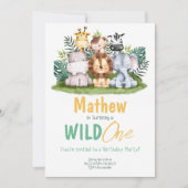Wild ein Party Tiere Geburtstag Einladung (Vorderseite)