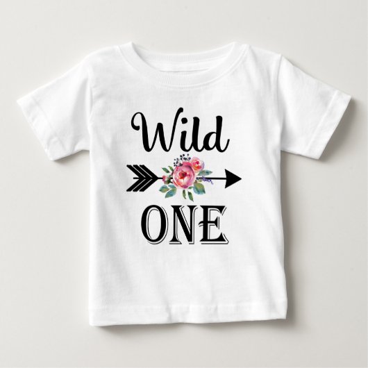 Wild ein Pfeil floral 1. Geburtstag Shirt (Vorderseite)
