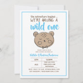 Wild ein rustikaler Bär Das Abenteuer beginnt gelb Einladung (Vorderseite)