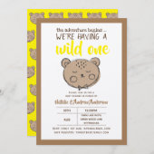 Wild ein rustikaler Bär Das Abenteuer beginnt gelb Einladung (Vorne/Hinten)