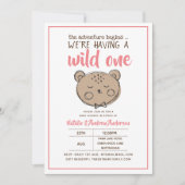 Wild ein rustikaler Bär Das Abenteuer beginnt gelb Einladung (Vorderseite)