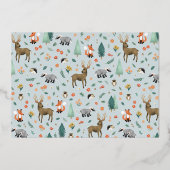 Wild ein rustikales Waldtier 1. Geburtstag Folieneinladung (Rückseite)