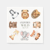 Wild ein Safari-Thema zum ersten Geburtstag Serviette (Vorderseite)