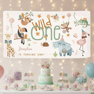 Wild-ein-Safari-Tiere Kindergeburtstag Party Banner