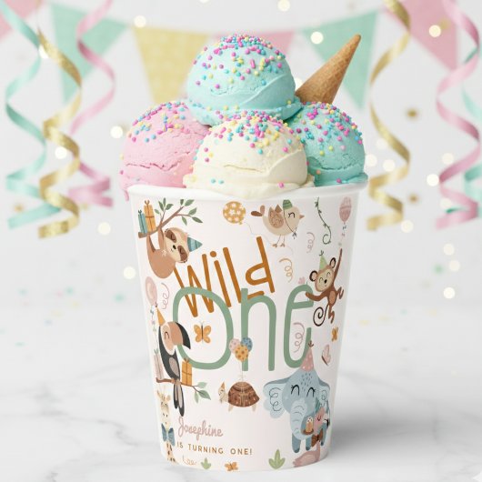 Wild-ein-Safari-Tiere Kindergeburtstag Party Pappbecher