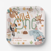Wild-ein-Safari-Tiere Kindergeburtstag Party Pappteller (Vorderseite)