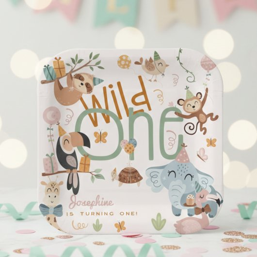 Wild-ein-Safari-Tiere Kindergeburtstag Party Pappteller