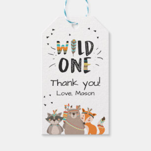 Wild ein Stamm Woodland Tiere Gefallen Tags Junge Geschenkanhänger