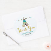 Wild ein Teepee Babyduschaufkleber Runder Aufkleber (Umschlag)