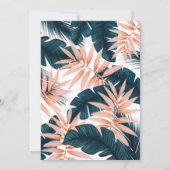 Wild ein tropischer Dschungel Pink Monster Geburts Einladung (Rückseite)