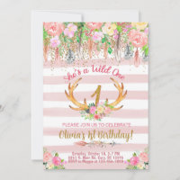 Wild Ein Wald Angler Mädchen Geburtstag einladen.