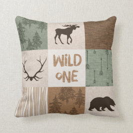 Wild-ein-wirbelkissen - grün und braun kissen