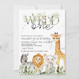 Wild ein Zoo Tier zum Geburtstag einladen Einladung
