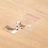 Wild eine rosa Gepunktete Hirschdusche Acryleinladungen (Ablage )